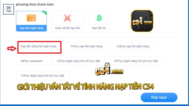Nạp tiền C54 - Giải Pháp Hiệu Quả Cho Giao Dịch Tài Chính - c54.tours